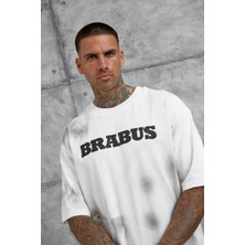 Nomarc Beyaz Brabus Yazılı Oversize Tshirt