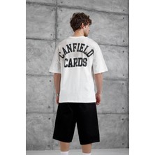 Nomarc Beyaz Canfield Card Yazılı Oversize Tshirt