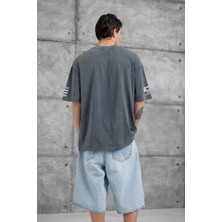 Nomarc Füme Remember Yazılı Yakımalı Oversize Tshirt
