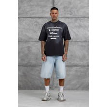 Nomarc Siyah Gabserine Yazılı Oversize Tshirt