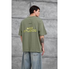 Nomarc Yeşil M99 Studio Yazılı Oversize Tshirt