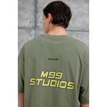 Nomarc Yeşil M99 Studio Yazılı Oversize Tshirt