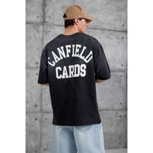 Nomarc Siyah Canfield Card Yazılı Oversize Tshirt