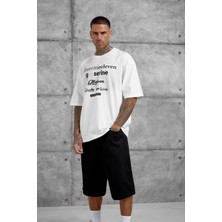 Nomarc Beyaz Gabserine Yazılı Oversize Tshirt