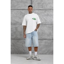Nomarc Beyaz Brand Authentic Yazılı Oversize Tshirt