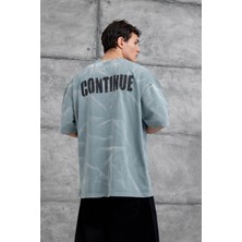 Nomarc Gri Drift Yazılı Yıkamalı Oversize Tshirt