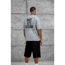 Nomarc Gri Parça Detaylı Yıkamalı Oversize Tshirt