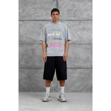 Nomarc Gri Eleven Sleep Baskılı Oversize Tshirt