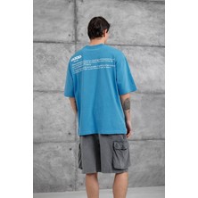 Nomarc Mavi Good Yazılı Oversize Tshirt