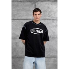 Nomarc Siyah Celcius Yazılı Oversize Tshirt
