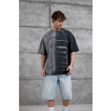 Nomarc Siyah Spirit&speed Yazılı Yıkamalı Oversize Tshirt