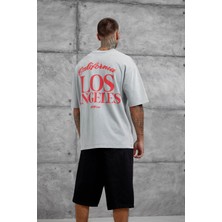 Nomarc Gri Los Angeles Yıkamalı Oversize Tshirt
