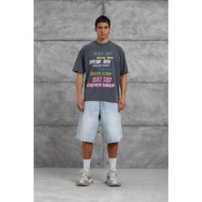 Nomarc Füme Eleven Sleep Baskılı Oversize Tshirt