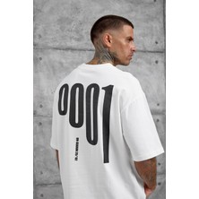 Nomarc Beyaz 0001 Yazılı Oversize Tshirt