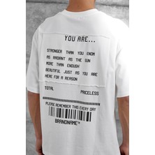 Nomarc Beyaz Brand Etiketli Oversize Tshirt