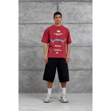 Nomarc Kırmızı Areswing Yazılı Oversize Tshirt