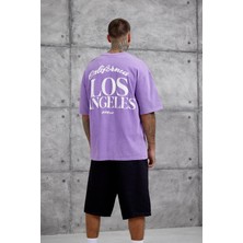 Nomarc Mor Los Angeles Yıkamalı Oversize Tshirt