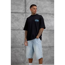 Nomarc Siyah First Your Mind Yazılı Oversize Tshirt
