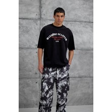 Nomarc Siyah Rolling Stone Yazılı Oversize Tshirt