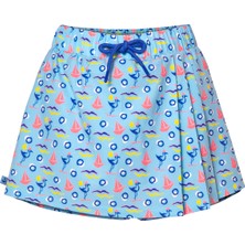 Anemoss Gemici Martı Kadın Şort Etek – Bağcıklı Bel, Deniz Temalı Yazlık Skort