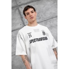 Nomarc Beyaz Spectravision Detaylı Oversize Tshirt