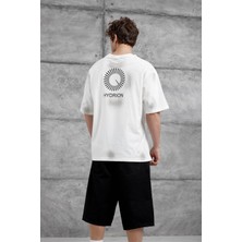 Nomarc Beyaz Arka Hydrion Yazılı Oversize Tshirt