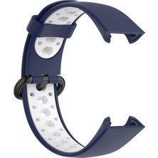 Newface Xiaomi Redmi Watch 2 Spor Delikli Kordon - Lacivert-Beyaz Mrayd