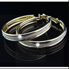 Silver Parlak Halka Çelik Küpe