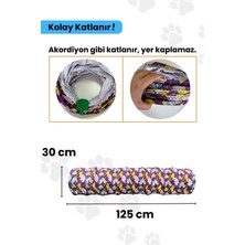 Miyav Mor Renkli Kedi Oyun Tüneli 125 cm Katlanabilir ve Dayanıklı Uzun Kedi Tüneli