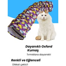 Miyav Mor Renkli Kedi Oyun Tüneli 125 cm Katlanabilir ve Dayanıklı Uzun Kedi Tüneli