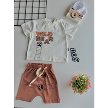 Erkek Bebek Wild Bear Baskılı Yazlık Şortlu Takım