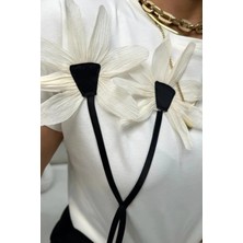 Papatya Aplikeli Tshirt Ekru