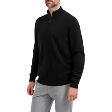 Footjoy Yün Karışımı Yarım Fermuarlı Astarlı Kazak Siyah 90207