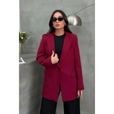 Kadın Blazer Ceket Rahat Kalıp Astarlı Tek Düğmeli Ceket