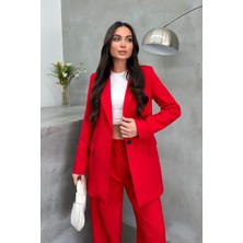 Kadın Blazer Ceket Rahat Kalıp Astarlı Tek Düğmeli Ceket