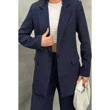 Kadın Blazer Ceket Rahat Kalıp Astarlı Tek Düğmeli Ceket