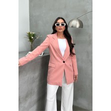 Kadın Blazer Ceket Rahat Kalıp Astarlı Tek Düğmeli Ceket