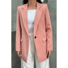 Kadın Blazer Ceket Rahat Kalıp Astarlı Tek Düğmeli Ceket
