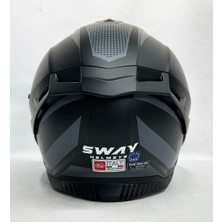 Sway Sw 867 Asphalt Black Grey Siyah Vizörlü Iç Vizörlü Kapalı Kask