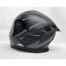 Sway Sw 867 Asphalt Black Grey Siyah Vizörlü Iç Vizörlü Kapalı Kask