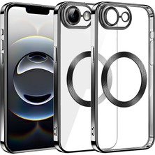 M.TK Moveteck Apple iPhone 16E Kılıf Magsafe Wirelles Şarj Destekli Parlak Renkli Kenarlı Arkası Şeffaf Lensli Silikon