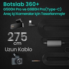 360+ Botslab G980H PRO/G500H Pro Type-C Araç Içi Kamera Park Modu Akü Bağlantı Kablosu (24 Saat Kayıt)