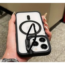 UCRSTORE İphone 16 Pro Max Magsafe Uyumlu Lens Hediyeli Stand Çizilme Önleyici Slikon Kılıf