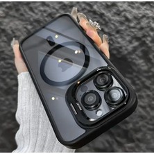 UCRSTORE İphone 16 Pro Max Magsafe Uyumlu Lens Hediyeli Stand Çizilme Önleyici Slikon Kılıf