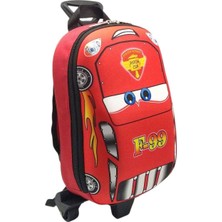 Cars Baskılı Çekçekli Çocuk Anaokulu Sırt Çantası