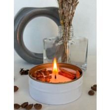 Vanilya & Tarçın Aromalı Soya Mumu Çubuk Tarçın, Kahve Çekirdeği ve Karanfil Süslemeli