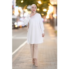 Sefa Merve Basic Tunik 1120-06 Beyaz