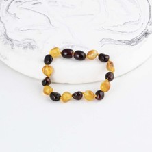 Gümüş Pazarım Çift Renk Orjinal Çocuk Kehribar Bileklik