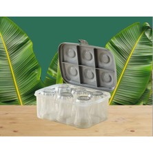 Bhrstore- 6 Bölmeli Çay Bardağı Taşıma / Saklama Aparatı Kutusu Seyahat Piknik Karavan Bardaklık
