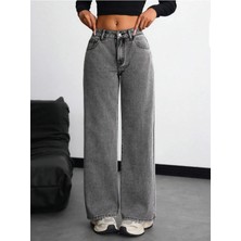 Kadın Bol Kesim Geniş Paça Rahat Baggy Jean Kot Salaş Pantolon